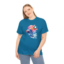 Load image into Gallery viewer, Betta Fish Cotton Tee. Betta Watercolor Tee, Betta Fish Tee, Watercolors T-shirt, Aquarium Fish Tshirt, Fish Hobbyist T-shirt, Betta Fish Keeper