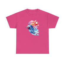 Load image into Gallery viewer, Betta Fish Cotton Tee. Betta Watercolor Tee, Betta Fish Tee, Watercolors T-shirt, Aquarium Fish Tshirt, Fish Hobbyist T-shirt, Betta Fish Keeper