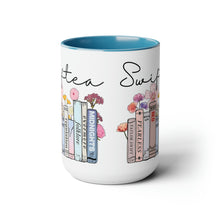 Load image into Gallery viewer, Swiftea Coffee Mug - Funny Cute Singer Taylor Album - Taylor Mug - 15 Ounce Pink Rim and Interior - Gift for Women and Girl Fans Merch