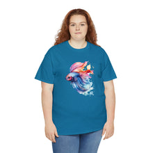 Load image into Gallery viewer, Betta Fish Cotton Tee. Betta Watercolor Tee, Betta Fish Tee, Watercolors T-shirt, Aquarium Fish Tshirt, Fish Hobbyist T-shirt, Betta Fish Keeper