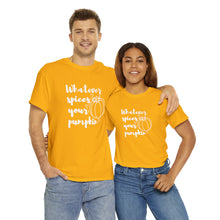 Load image into Gallery viewer, Whatever Spices Your Pumpkin Cotton Tee, Cute Fall Shirt, Ladie's Halloween Shirt, Fall Tee, Pumpkin T-Shirt, Orange Pumpkin T-Shirt, Tee