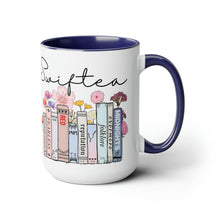Load image into Gallery viewer, Swiftea Coffee Mug - Funny Cute Singer Taylor Album - Taylor Mug - 15 Ounce Pink Rim and Interior - Gift for Women and Girl Fans Merch