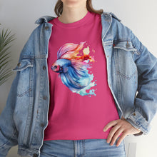 Load image into Gallery viewer, Betta Fish Cotton Tee. Betta Watercolor Tee, Betta Fish Tee, Watercolors T-shirt, Aquarium Fish Tshirt, Fish Hobbyist T-shirt, Betta Fish Keeper