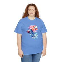 Load image into Gallery viewer, Betta Fish Cotton Tee. Betta Watercolor Tee, Betta Fish Tee, Watercolors T-shirt, Aquarium Fish Tshirt, Fish Hobbyist T-shirt, Betta Fish Keeper