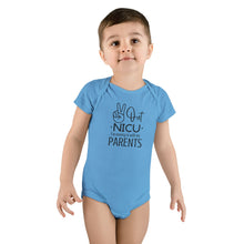Load image into Gallery viewer, Baby Short Sleeve Onesie®, Peace Out NICU I'm Moving in with my parents