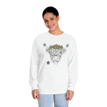 Load image into Gallery viewer, Ladies Classic Long Sleeve T-Shirt, St Patricks Cow Ladies Tshirt, Long Sleeve St. Patricks Shirt, Cow Print Tshirt.