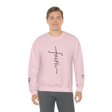Load image into Gallery viewer, Faith Sweatshirt, Faith Gift, Christian Sweatshirt, Faith Cross Sweatshirt, Christian Gift, Vertical Faith Sweatshirt, Gift for Mom