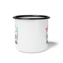 Load image into Gallery viewer, Enamel Camp Cup, Happy Camper Mug, Happy Camper, Camping Crew, Coffee Mug, Camping Coffee Mug, Camper Gift