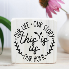 Load image into Gallery viewer, 4'' Tier Tray Sign, Farmhouse Wood Sign, Small Farmhouse Wood Décor, Small Wood Display Sign, Farmhouse Decor