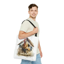 Load image into Gallery viewer, Chicken Tote Bag, Watercolor Chicken Tote Bag, Chicken Grocery Bag, Chicken Lunch Bag, Gift for Chicken Lovers