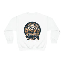 Load image into Gallery viewer, Adventure Awaits Crewneck Sweatshirt, Adventure Shirt, Gift for Her, Camping Sweatshirt, Bear Paw Print