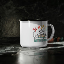 Load image into Gallery viewer, Enamel Camp Cup, Happy Camper Mug, Happy Camper, Camping Crew, Coffee Mug, Camping Coffee Mug, Camper Gift