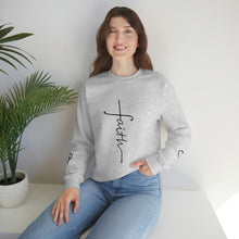 Load image into Gallery viewer, Faith Sweatshirt, Faith Gift, Christian Sweatshirt, Faith Cross Sweatshirt, Christian Gift, Vertical Faith Sweatshirt, Gift for Mom