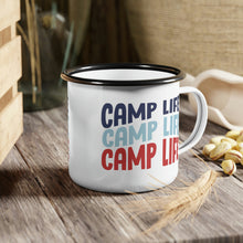 Load image into Gallery viewer, Enamel Camp Cup, Camping Mug, Camp Life Coffee Mug, Camper Mug, Gift for Campers