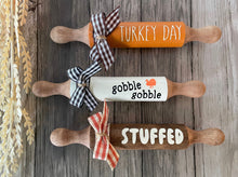 Load image into Gallery viewer, 7” Thanksgiving Theme, Mini Rolling Pin, Farmhouse tier tray decor