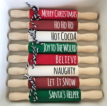 Load image into Gallery viewer, 7” Christmas Farmhouse Tier Tray Decor, Mini Rolling Pins