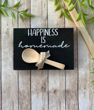 Load image into Gallery viewer, Mini Wood Signs for Kitchen Decor, Kitchen Painted Wood Block, Farmhouse Kitchen Mini Blocks, Happiness is Handmade Decor, Kitchen Tier Tray
