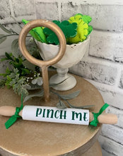 Load image into Gallery viewer, 7'' St. Patricks Day Tiered Tray Mini Rolling Pin, Tiered Tray Decor, Home Decor, St. Paddys Day Tiered Tray Decor, Rolling pin for tiered tray