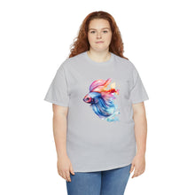 Load image into Gallery viewer, Betta Fish Cotton Tee. Betta Watercolor Tee, Betta Fish Tee, Watercolors T-shirt, Aquarium Fish Tshirt, Fish Hobbyist T-shirt, Betta Fish Keeper

