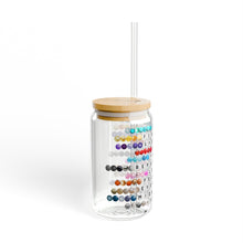 Load image into Gallery viewer, Sip in Style: Taylor 's Album-Themed 16oz Sipper Glass, Friendship Bracelet Glass, Friendship Bracelet Album Title Glass for Swiftie Fans.

