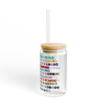 Load image into Gallery viewer, Sip in Style: Taylor 's Album-Themed 16oz Sipper Glass, Friendship Bracelet Glass, Friendship Bracelet Album Title Glass for Swiftie Fans.

