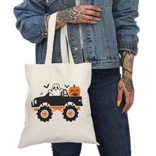 Load image into Gallery viewer, Halloween Tote Bag, Kids Candy Tote, Boy's Candy Bag, Monster Truck, Little Boys Halloween Bag, Monster Truck Halloween Bag
