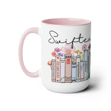 Load image into Gallery viewer, Swiftea Coffee Mug - Funny Cute Singer Taylor Album - Taylor Mug - 15 Ounce Pink Rim and Interior - Gift for Women and Girl Fans Merch
