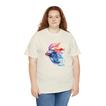 Load image into Gallery viewer, Betta Fish Cotton Tee. Betta Watercolor Tee, Betta Fish Tee, Watercolors T-shirt, Aquarium Fish Tshirt, Fish Hobbyist T-shirt, Betta Fish Keeper
