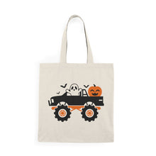 Load image into Gallery viewer, Halloween Tote Bag, Kids Candy Tote, Boy's Candy Bag, Monster Truck, Little Boys Halloween Bag, Monster Truck Halloween Bag
