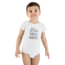 Load image into Gallery viewer, Baby Short Sleeve Onesie®, Peace Out NICU I'm Moving in with my parents
