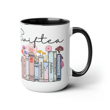 Load image into Gallery viewer, Swiftea Coffee Mug - Funny Cute Singer Taylor Album - Taylor Mug - 15 Ounce Pink Rim and Interior - Gift for Women and Girl Fans Merch

