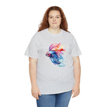 Load image into Gallery viewer, Betta Fish Cotton Tee. Betta Watercolor Tee, Betta Fish Tee, Watercolors T-shirt, Aquarium Fish Tshirt, Fish Hobbyist T-shirt, Betta Fish Keeper
