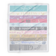 Load image into Gallery viewer, Fleece Blanket, Swiftie's Gift, Swiftie's Christmas Gift, Swiftie Fan, Taylor Fan, Eras Tour Gift, Gift for Daughter, Blanket for Daughter
