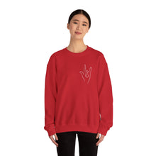Load image into Gallery viewer, Valentine's Sweatshirt - Love Heart Sweatshirt - ASL I love you - Cute Valentine's Sweater - Teacher Valentine's Shirt - Mom Valentine's
