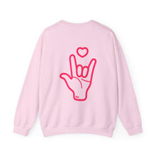 Load image into Gallery viewer, Valentine's Sweatshirt - Love Heart Sweatshirt - ASL I love you - Cute Valentine's Sweater - Teacher Valentine's Shirt - Mom Valentine's
