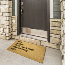 Load image into Gallery viewer, Personalized Door Mat – Custom Text – Durable Coir Bristle – 2 Sizes Available – Perfect for Home Entryway Décor &amp; Gift
