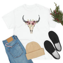 Load image into Gallery viewer, Boho Cow Skull Shirt, howdy shirt, Wild west Shirt, Western Graphic Tee, Cowgirl Shirt, Bull Skull Shirt, Southwest Shirt, Western Clothing
