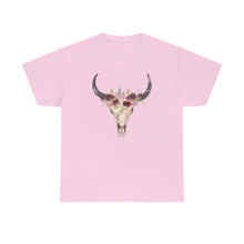 Load image into Gallery viewer, Boho Cow Skull Shirt, howdy shirt, Wild west Shirt, Western Graphic Tee, Cowgirl Shirt, Bull Skull Shirt, Southwest Shirt, Western Clothing

