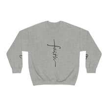 Load image into Gallery viewer, Faith Sweatshirt, Faith Gift, Christian Sweatshirt, Faith Cross Sweatshirt, Christian Gift, Vertical Faith Sweatshirt, Gift for Mom
