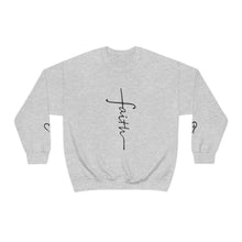 Load image into Gallery viewer, Faith Sweatshirt, Faith Gift, Christian Sweatshirt, Faith Cross Sweatshirt, Christian Gift, Vertical Faith Sweatshirt, Gift for Mom

