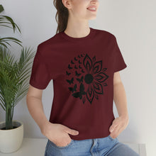Load image into Gallery viewer, Sunflower Short Sleeve Tee, Butterfly Sunflower tshirt, Garden Shirt, Abstract Floral Shirt, Floral, Garden Tee, Sunflower Shirt, Sunflower tee
