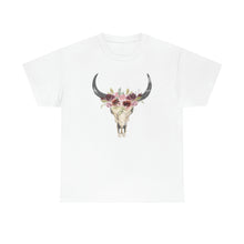 Load image into Gallery viewer, Boho Cow Skull Shirt, howdy shirt, Wild west Shirt, Western Graphic Tee, Cowgirl Shirt, Bull Skull Shirt, Southwest Shirt, Western Clothing
