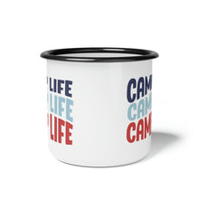 Load image into Gallery viewer, Enamel Camp Cup, Camping Mug, Camp Life Coffee Mug, Camper Mug, Gift for Campers
