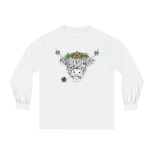 Load image into Gallery viewer, Ladies Classic Long Sleeve T-Shirt, St Patricks Cow Ladies Tshirt, Long Sleeve St. Patricks Shirt, Cow Print Tshirt.
