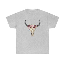 Load image into Gallery viewer, Boho Cow Skull Shirt, howdy shirt, Wild west Shirt, Western Graphic Tee, Cowgirl Shirt, Bull Skull Shirt, Southwest Shirt, Western Clothing
