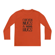 Load image into Gallery viewer, Youth Long Sleeve Tee, Chicken Nugs &amp; Mama Hugs, Cute Kids Shirt, Gift for Kids, Funny Kids Shirt, Chicken Nuggets Shirt
