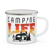Load image into Gallery viewer, Enamel Camping Mug, Camping Mug, Campers Mug, Gift for Campers, Camping Life, Camping Coffee Mug
