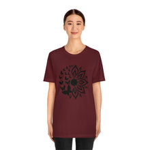Load image into Gallery viewer, Sunflower Short Sleeve Tee, Butterfly Sunflower tshirt, Garden Shirt, Abstract Floral Shirt, Floral, Garden Tee, Sunflower Shirt, Sunflower tee
