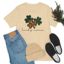 Load image into Gallery viewer, Lucky Mama Short Sleeve Tee, St Patricks Day Mama Tshirt, St. Patty's Day Shirt, St. Paddys Day Shirt, Lucky Mama St Patricks Day Shirt
