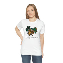 Load image into Gallery viewer, Lucky Mama Short Sleeve Tee, St Patricks Day Mama Tshirt, St. Patty's Day Shirt, St. Paddys Day Shirt, Lucky Mama St Patricks Day Shirt
